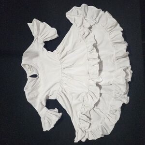 Marie Nicole Kids 5 White Ruffled Dress